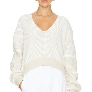 EUC Free People We the Free Into You Pullover Sweater in Oatmilk